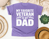 My Favorite Veteran Is My Dad White graphic tee in Violet