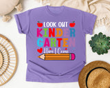 Look Out Kindergarten Here I Come Bright Graphic Tee graphic tee in Violet