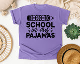 I Go To School In My Pajamas White graphic tee in Violet