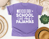 I Go To School In My Pajamas White 2 graphic tee in Violet