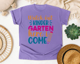 Watch Out Kindergarten Here I Come Red graphic tee in Violet