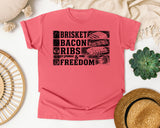 Brisket Bacon Ribs And Freedom Grey graphic tee in Watermelon