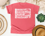 Brisket Bacon Ribs And Freedom White graphic tee in Watermelon