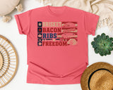 Brisket Bacon Ribs And Freedom Grey 2 graphic tee in Watermelon
