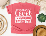 1st Grade Level Unlocked White graphic tee in Watermelon