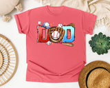 Baseball Dad Glove And Bat graphic tee in Watermelon