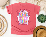 Livin That Football Mom Life Pink graphic tee in Watermelon