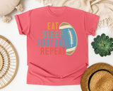 Eat Sleep Football Repeat Retro graphic tee in Watermelon