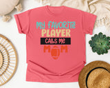 My Favorite Player Calls Me Mom graphic tee in Watermelon