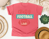 Crazy Football Lady Teal graphic tee in Watermelon