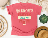 My Favorite Player Calls Me Mom Cream graphic tee in Watermelon