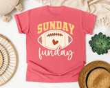 Sunday Funday Football Heart graphic tee in Watermelon