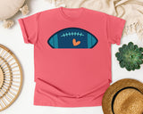 Football Navy Heart graphic tee in Watermelon