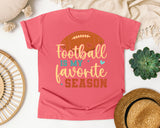Football Is My Favorite Season Heart graphic tee in Watermelon