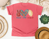 Peace Love Football Leopard graphic tee in Watermelon