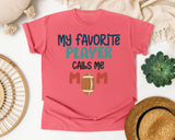 My Favorite Player Calls Me Mom Navy graphic tee in Watermelon
