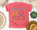 My Heart Is On That Field Bolt graphic tee in Watermelon