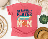 My Favorite Player Calls Me Mom Vintage graphic tee in Watermelon