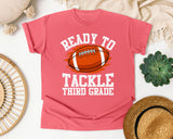Ready To Tackle Third Grade White graphic tee in Watermelon