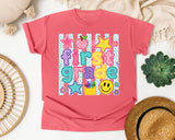 First Grade Crayons Smiley graphic tee in Watermelon