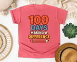 100 Days Making A Difference graphic tee in Watermelon