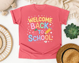 Welcome Back To School Sparkle graphic tee in Watermelon