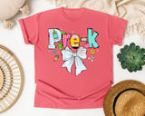 Pre-K Paper Bow graphic tee in Watermelon