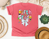 Fifth Grade Paper Bow graphic tee in Watermelon