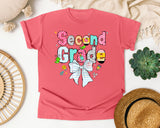 Second Grade Paper Bow graphic tee in Watermelon
