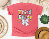 Third Grade Paper Bow graphic tee in Watermelon