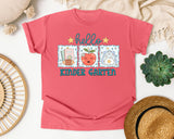 Hello Kindergarten Frames graphic tee in Watermelon