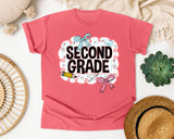 Second Grade Scallop Bow graphic tee in Watermelon