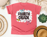 Fourth Grade Scallop Bow graphic tee in Watermelon