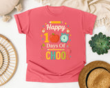 Happy 100 Days Of School Apple Clock graphic tee in Watermelon