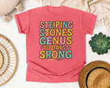 Stepping Stones To 100 Days Strong graphic tee in Watermelon