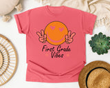 First Grade Vibes Smiley graphic tee in Watermelon