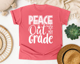 Peace Out 1st Grade White graphic tee in Watermelon