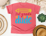 1st Grade Dude White 2 3 graphic tee in Watermelon
