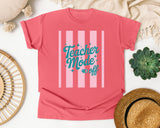 Teacher Mode Off Stripes graphic tee in Watermelon