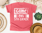Game On 5th Grade White graphic tee in Watermelon
