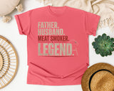 Father Husband Meat Smoker Legend Pink graphic tee in Watermelon