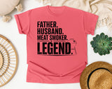 Father Husband Meat Smoker Legend Black graphic tee in Watermelon