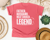 Father Husband Meat Smoker Legend White graphic tee in Watermelon