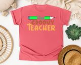 One Groovy Teacher graphic tee in Watermelon