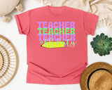 Teacher Teacher Teacher graphic tee in Watermelon