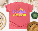 Teacher Off Duty Apple graphic tee in Watermelon