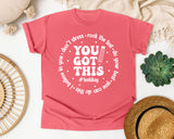 You Got This Test Day White graphic tee in Watermelon