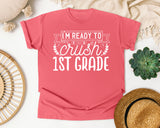 I'm Ready To Crush 1st Grade White graphic tee in Watermelon