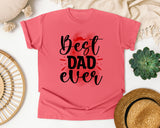 Best Dad Ever White graphic tee in Watermelon