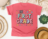 First Grade Bow Stars Graphic Tee graphic tee in Watermelon